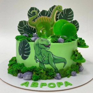 Торт «Динозавры в джунглях» 